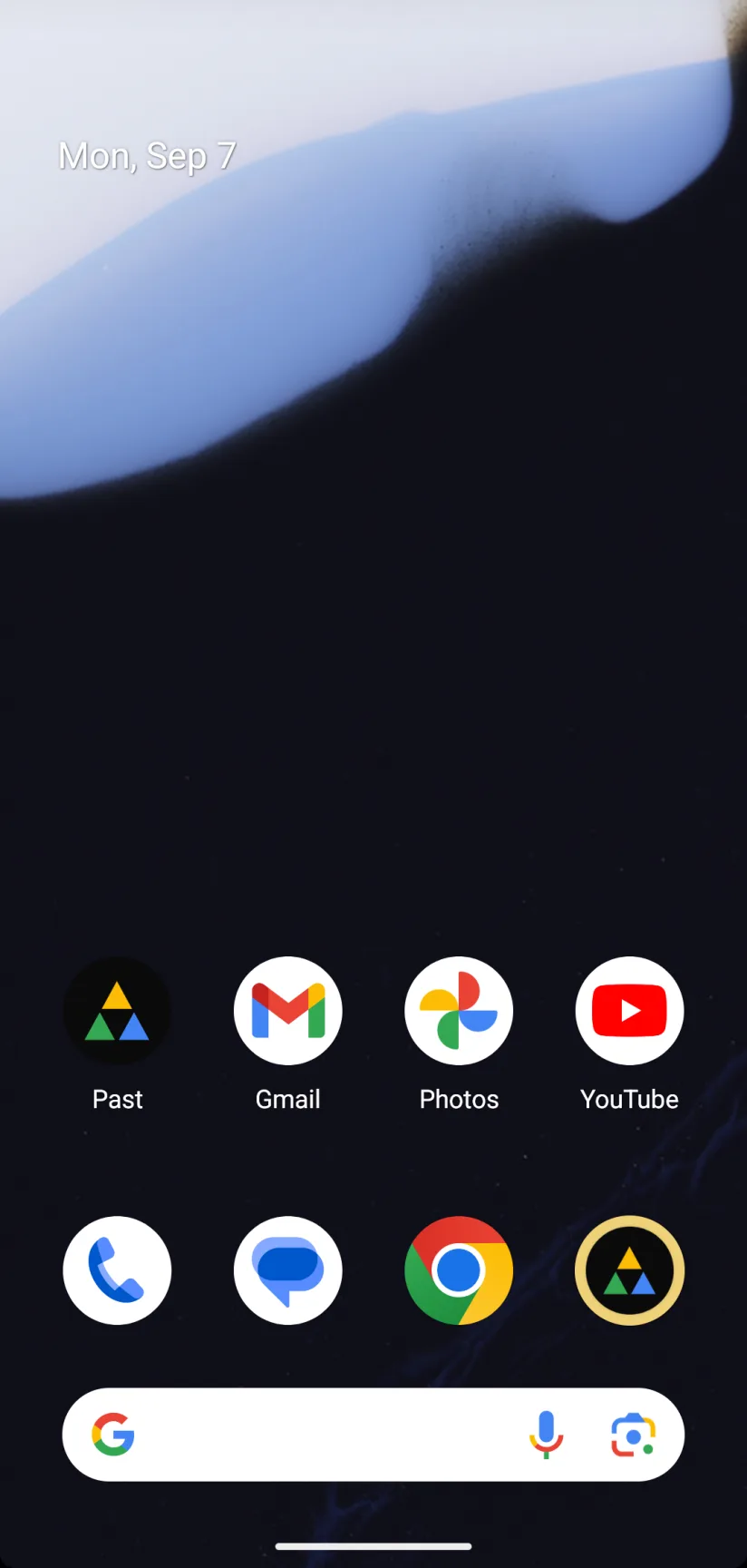 Android home screen: Past among the other apps